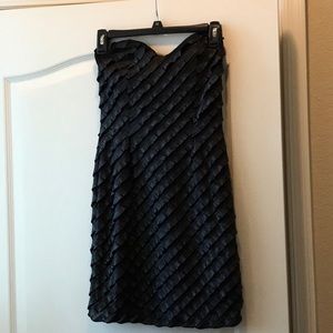 Sexy metallic black strapless dress